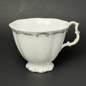 Vintage Royal Albert China Orleans Tea Cup - White With Gold Trim